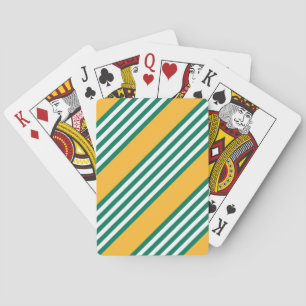 Jeu De Cartes Motif à cinq bandes vert et blanc avec jaune