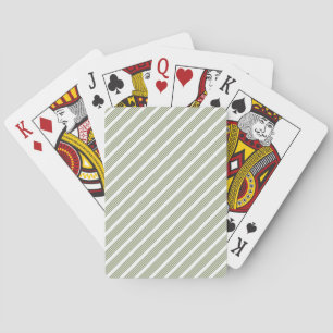 Jeu De Cartes Motif à cinq bandes vert et blanc olive
