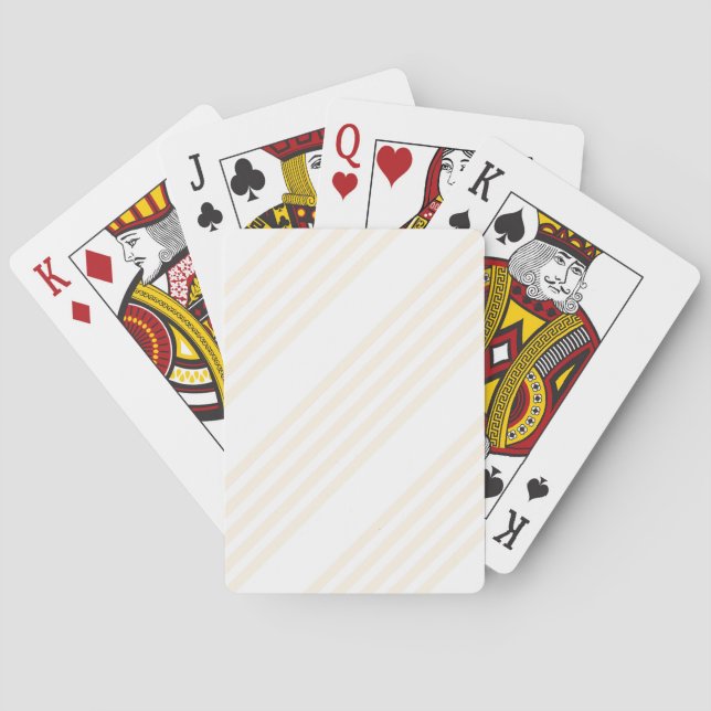 Jeu De Cartes Motif à cinq rayures beige et blanc (dos)