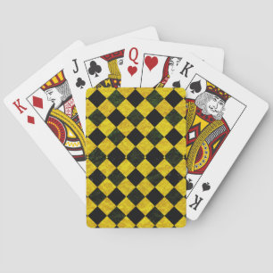 Jeu De Cartes Motif à damiers noir et jaune