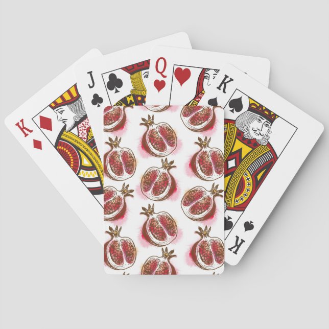 Jeu De Cartes Motif à la grenade (dos)