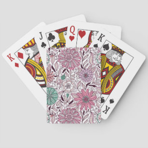 Jeu De Cartes motif à l'arrangement floral