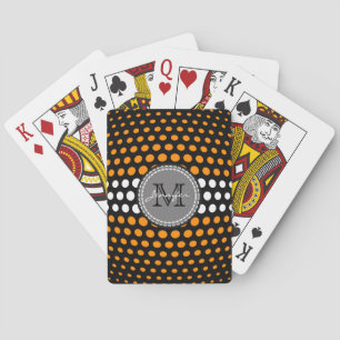 Jeu De Cartes Motif à pois blanc et orange foncé Monogram