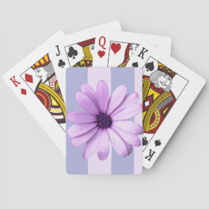 Jeu De Cartes Motif à rayures pastel avec des marguerites