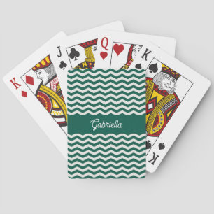 Jeu De Cartes Motif à rayures zig zag Chevron vert sarcelle