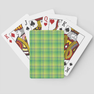 Jeu De Cartes Motif Abstrait à Damier Vert Bleu