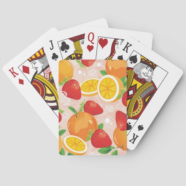 Jeu De Cartes motif Abstrait avec fraise (dos)