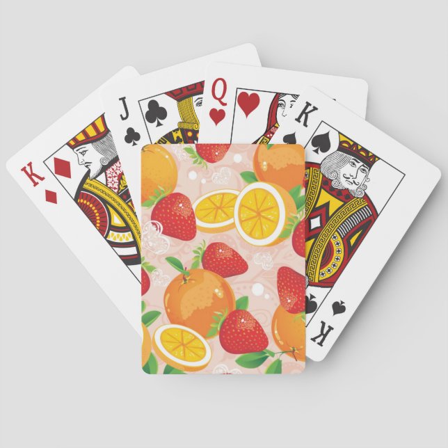 Jeu De Cartes Motif abstrait avec la fraise (dos)