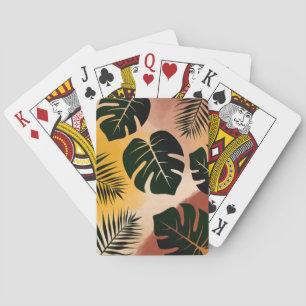 Jeu De Cartes Motif abstrait de feuille tropicale