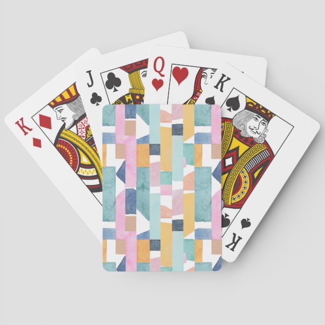 Jeu De Cartes Motif abstrait de forme d'aquarelle (dos)
