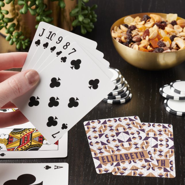 Jeu De Cartes Motif abstrait esthétique violet et or (In Situ)
