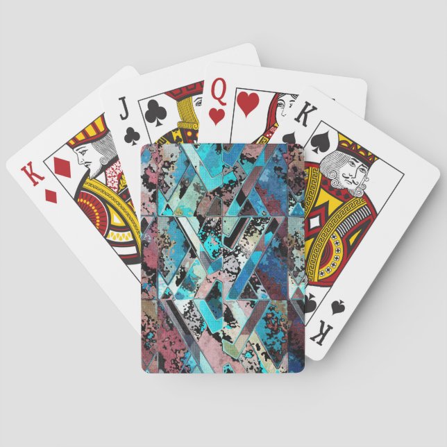 Jeu De Cartes Motif Abstrait Géométrique Coloré (dos)