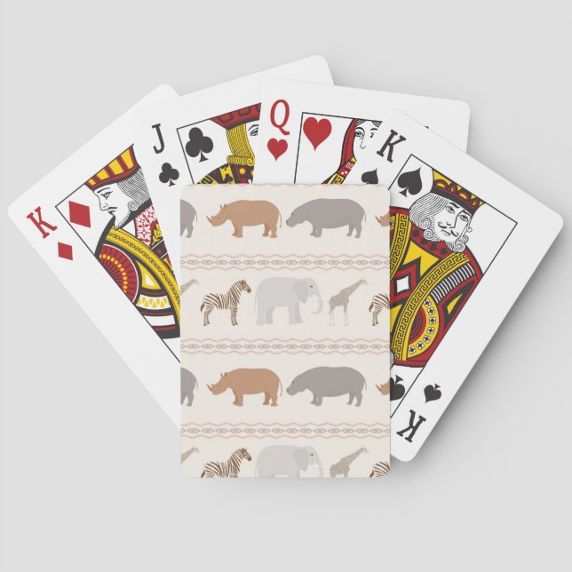 Jeu De Cartes Motif africain 1 d'animaux (dos)