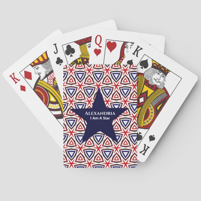 Jeu De Cartes Motif américain Patriotic Red White Blue Star (dos)