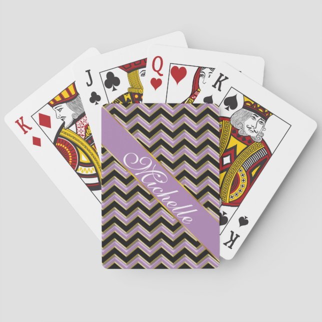 Jeu De Cartes Motif Amethyst Gold Black Zigzag (dos)