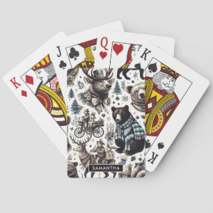 Jeu De Cartes Motif Animaux d'hiver vintages