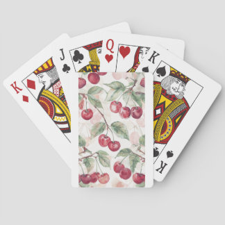 Jeu De Cartes Motif aquarelle de cerise – Art botanique de fruit