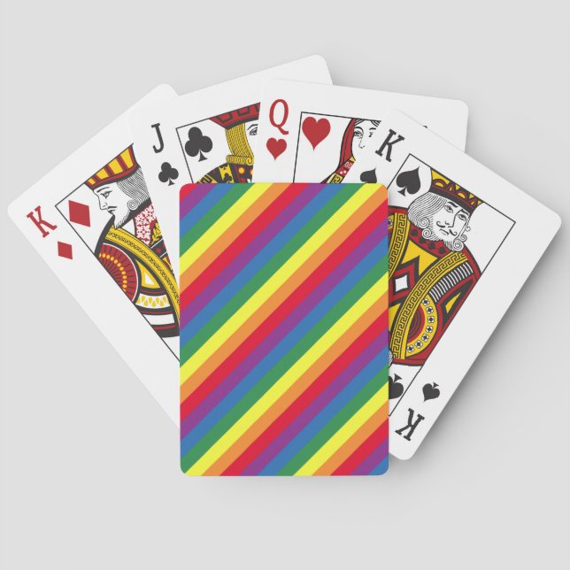 Jeu De Cartes Motif arc-en-ciel diagonal (dos)