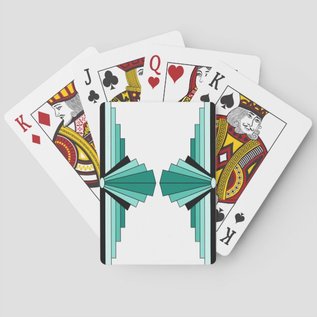 Jeu De Cartes Motif Art déco à Greens (dos)