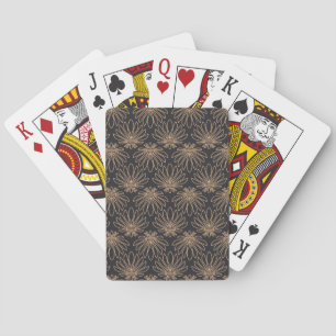 Jeu De Cartes Motif Art Déco avec motifs floraux dorés