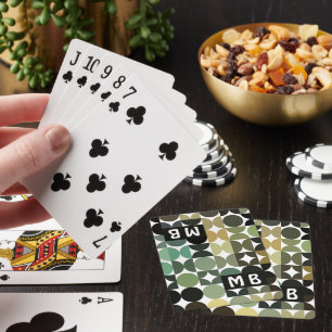 Jeu De Cartes Motif artistique de cercles funky noir sarcelle ve