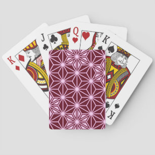 Jeu De Cartes Motif Asanoha japonais - bordeaux