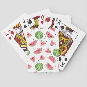 Jeu De Cartes Motif au néon de pastèques d'aquarelle