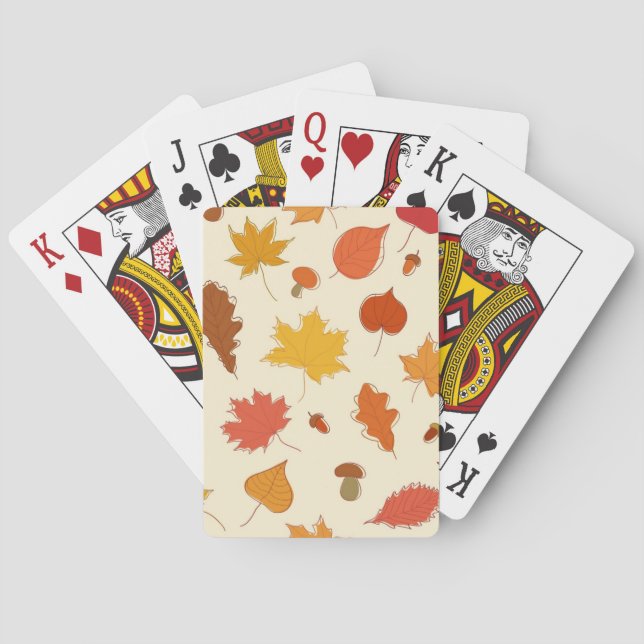 Jeu De Cartes Motif automne (dos)