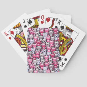 Jeu De Cartes motif avec chats kawaii doodle mignon 2