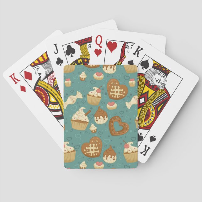 Jeu De Cartes Motif avec cupcakes et bonbons (dos)