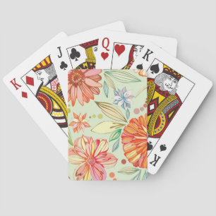 Jeu De Cartes Motif avec des asters
