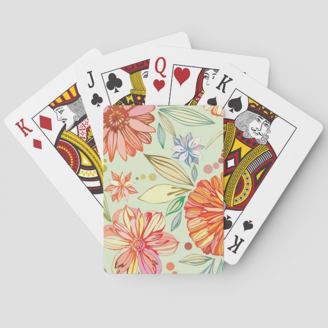 Jeu De Cartes Motif avec des asters (dos)