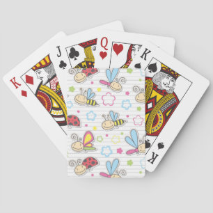 Jeu De Cartes motif avec des insectes