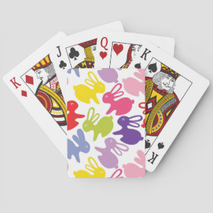 Jeu De Cartes motif avec des lapins de Pâques