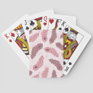Jeu De Cartes motif avec des plumes de paon