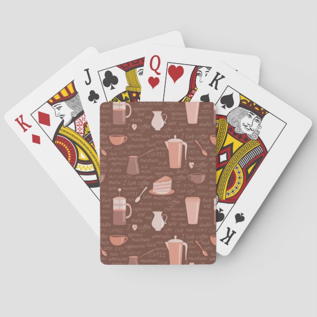 Jeu De Cartes Motif avec éléments liés au café (dos)