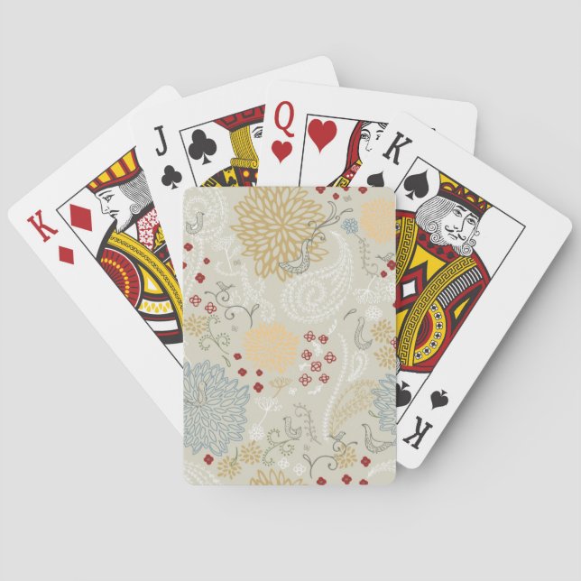 Jeu De Cartes motif avec jardin bouclé (dos)