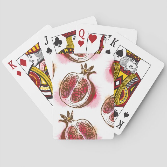 Jeu De Cartes Motif avec la grenade (dos)