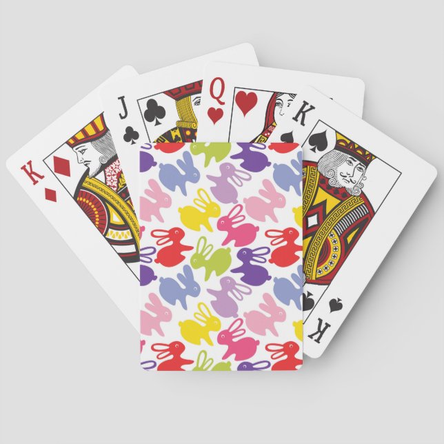 Jeu De Cartes motif avec lapins de Pâques (dos)