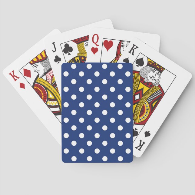 Jeu De Cartes Motif avec le pois blanc (dos)