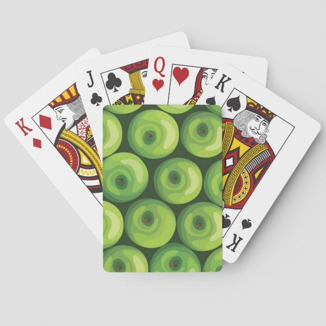 Jeu De Cartes Motif avec les pommes vertes (dos)