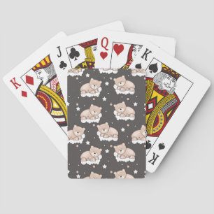 Jeu De Cartes motif avec petit ours couché