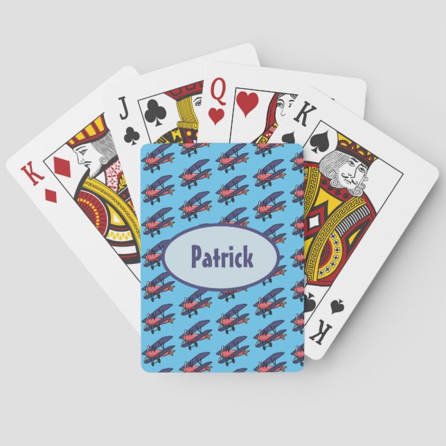 Jeu De Cartes Motif Biplane Customisé (dos)