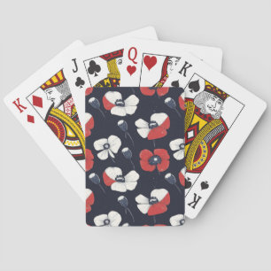 Jeu De Cartes Motif blanc avec accents rouge et bleu