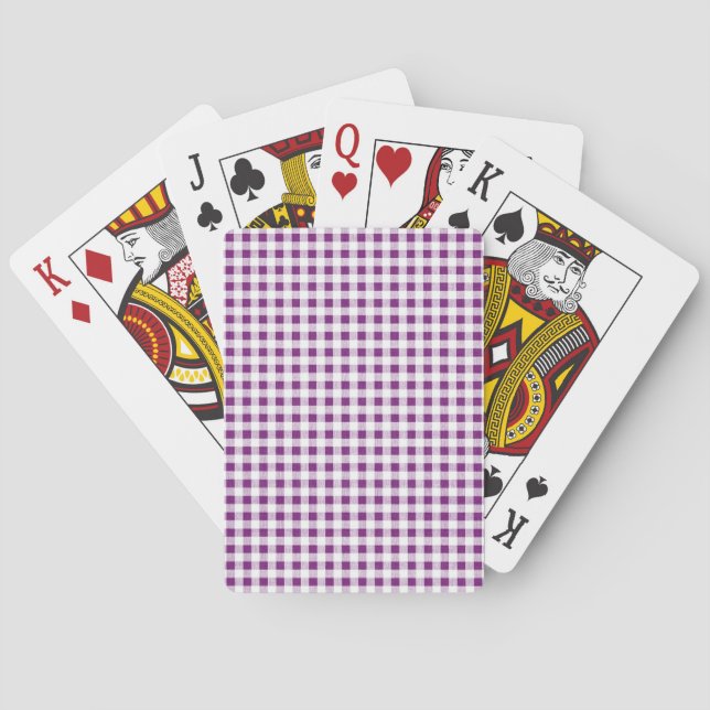 Jeu De Cartes Motif blanc pourpre de guingan (dos)