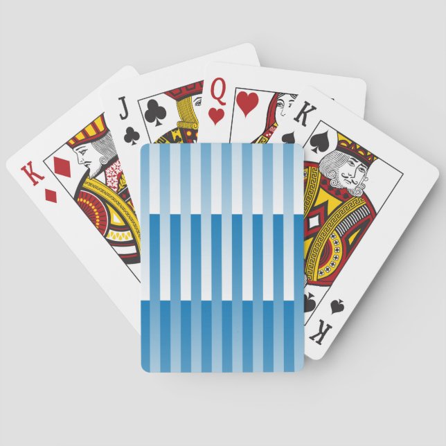 Jeu De Cartes Motif Bleu Blanc rayé (dos)