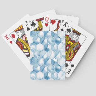 Jeu De Cartes Motif bleu mou de Canotype d'aquarelle