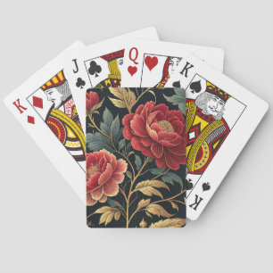 Jeu De Cartes Motif botanique de pivoine victorienne