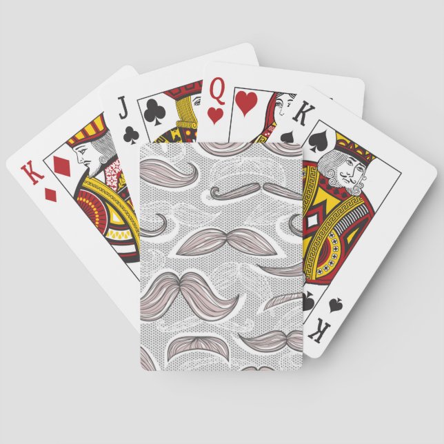 Jeu De Cartes Motif branché de Moustache (dos)