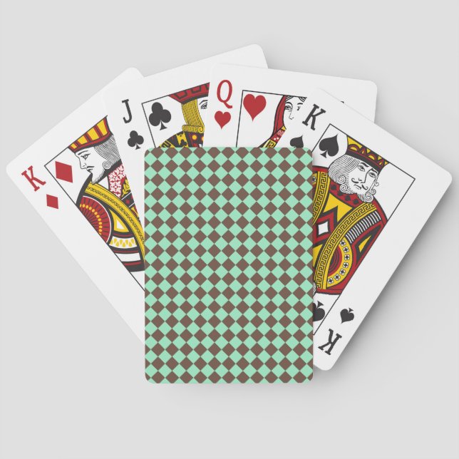 Jeu De Cartes Motif Brown de contrôle du diamant vert (dos)